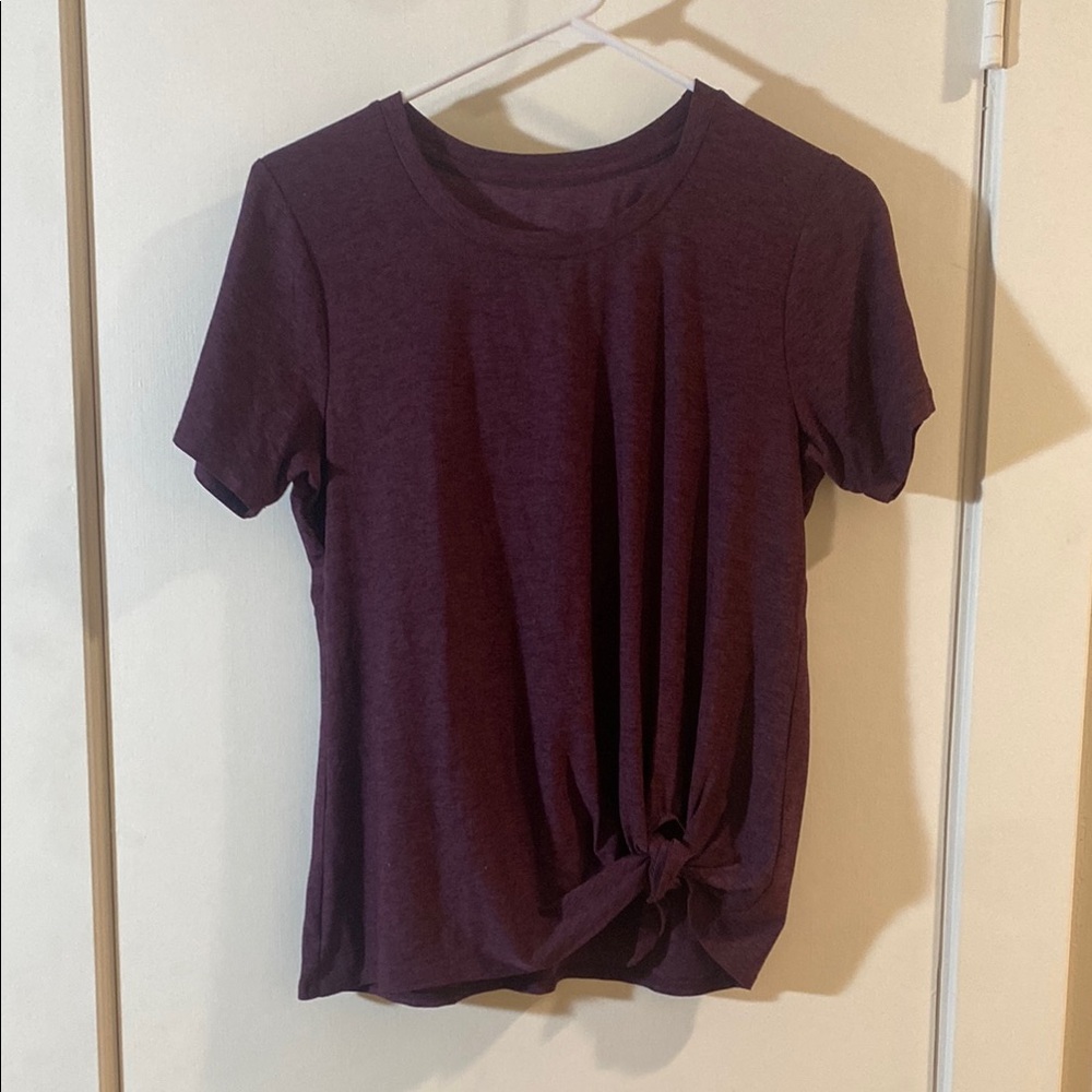 Beyond Yoga Purple Tie Front T-Shirt